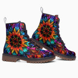 Leather Boots Kaleidoscopic Vibrant Colors