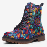 Leather Boots Vibrant Colorful Geometric Shapes