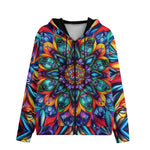 Men's Zip Up Hoodie Vibrant Colorful Geometric Shapes