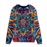 Men's Zip Up Hoodie Vibrant Colorful Geometric Shapes