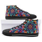 High-Top Canvas Shoes Vibrant Colorful Geometric Shapes
