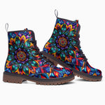 Leather Boots Vibrant Colorful Geometric Shapes