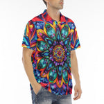 Men's Polo Shirt Vibrant Colorful Geometric Shapes