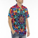 Men's Polo Shirt Vibrant Colorful Geometric Shapes