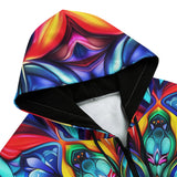 Men's Zip Up Hoodie Vibrant Colorful Geometric Shapes