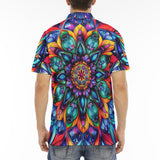 Men's Polo Shirt Vibrant Colorful Geometric Shapes