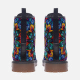 Leather Boots Vibrant Colorful Geometric Shapes