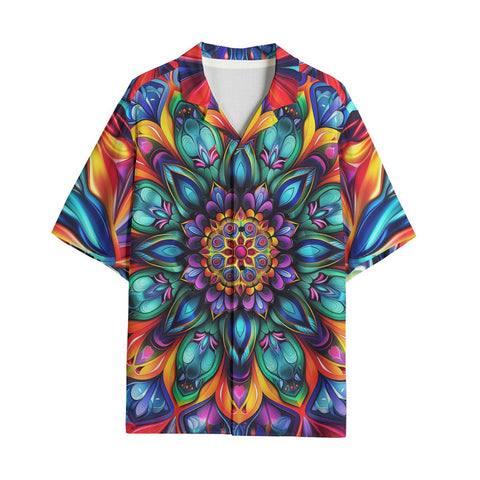 Hawaiian Shirt Vibrant Colorful Geometric Shapes