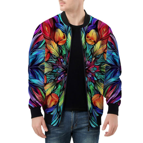Bomber Jacket Colorful Abstract Digital Art