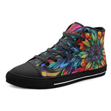 High-Top Canvas Shoes Colorful Abstract Digital Art