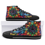 High-Top Canvas Shoes Colorful Abstract Digital Art