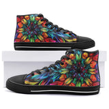 High-Top Canvas Shoes Colorful Abstract Digital Art