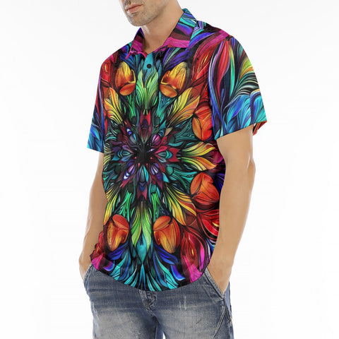 Men's Polo Shirt Colorful Abstract Digital Art