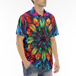 Men's Polo Shirt Colorful Abstract Digital Art