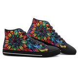 High-Top Canvas Shoes Colorful Abstract Digital Art