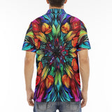 Men's Polo Shirt Colorful Abstract Digital Art
