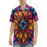 Men's Polo Shirt Rainbow Colored Flowers
