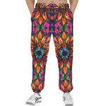 Men's Sweatpants Rainbow Colored Flowers
