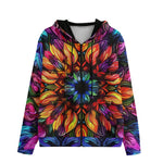 Men's Zip Up Hoodie Rainbow Colored Flowers