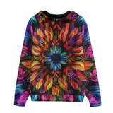 Men's Zip Up Hoodie Rainbow Colored Flowers