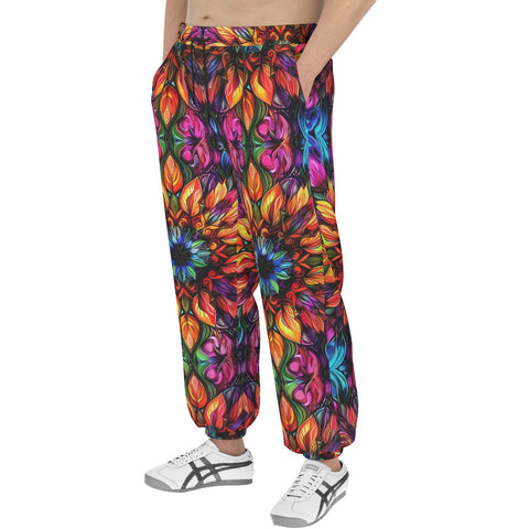 Men's Sweatpants Rainbow Colored Flowers