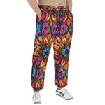 Men's Sweatpants Rainbow Colored Flowers