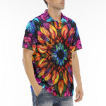 Men's Polo Shirt Rainbow Colored Flowers
