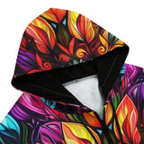 Men's Zip Up Hoodie Rainbow Colored Flowers