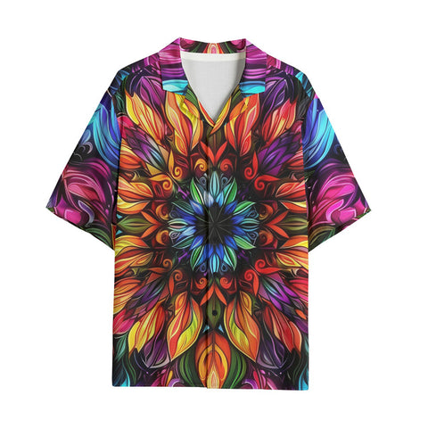 Hawaiian Shirt Rainbow Colored Flowers