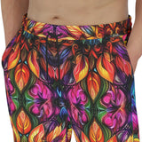 Men's Sweatpants Rainbow Colored Flowers