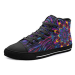 High-Top Canvas Shoes Abstract Psychedelic Cibrant Colors