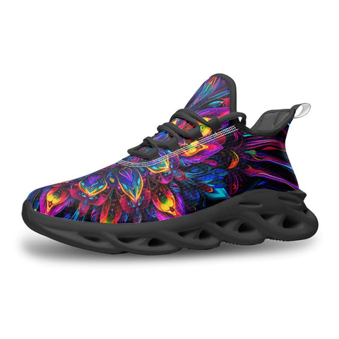 Sports Mesh Sneakers Abstract Psychedelic Cibrant Colors