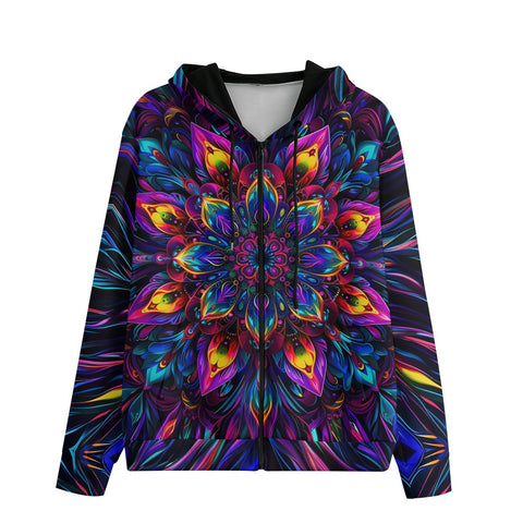 Men's Zip Up Hoodie Abstract Psychedelic Cibrant Colors