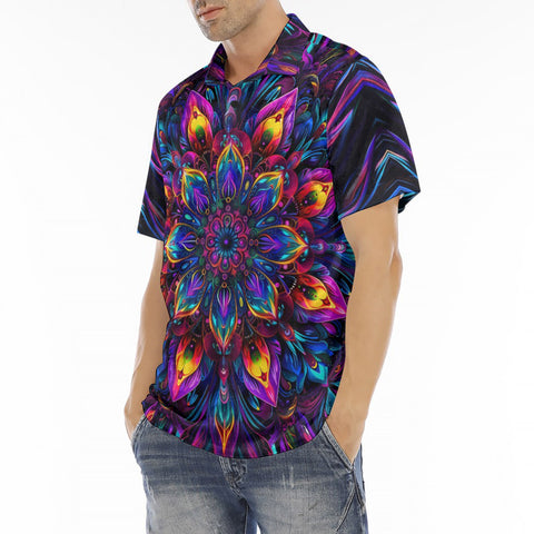 Men's Polo Shirt Abstract Psychedelic Cibrant Colors
