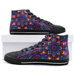 High-Top Canvas Shoes Abstract Psychedelic Cibrant Colors