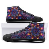 High-Top Canvas Shoes Abstract Psychedelic Cibrant Colors