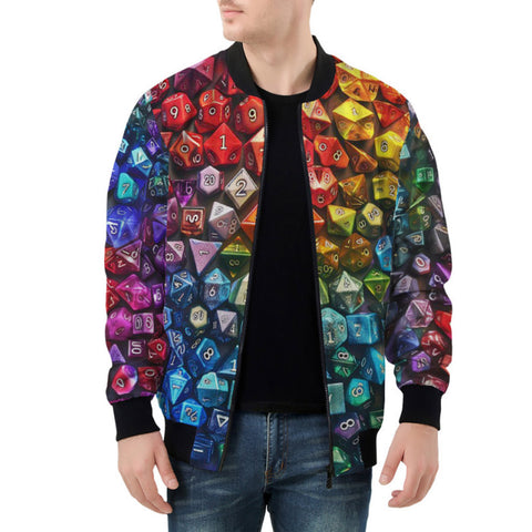 Bomber Jacket Vibrant Rainbow Dice