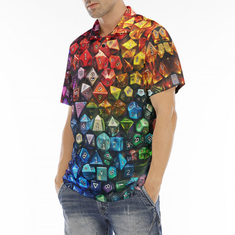 Men's Polo Shirt Vibrant Rainbow Dice