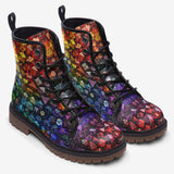 Leather Boots Vibrant Rainbow Dice