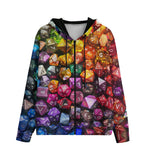 Men's Zip Up Hoodie Vibrant Colorful Dice