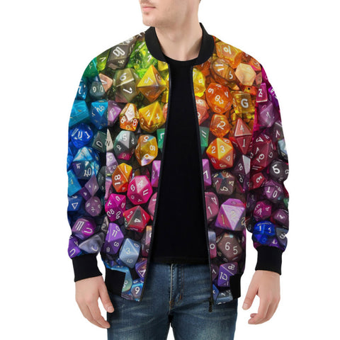 Bomber Jacket Vibrant Colorful Dice