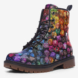 Leather Boots Vibrant Colorful Dice