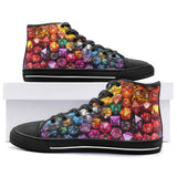 High-Top Canvas Shoes Vibrant Colorful Dice