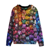 Men's Zip Up Hoodie Vibrant Colorful Dice