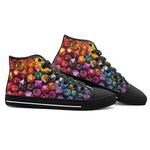 High-Top Canvas Shoes Vibrant Colorful Dice