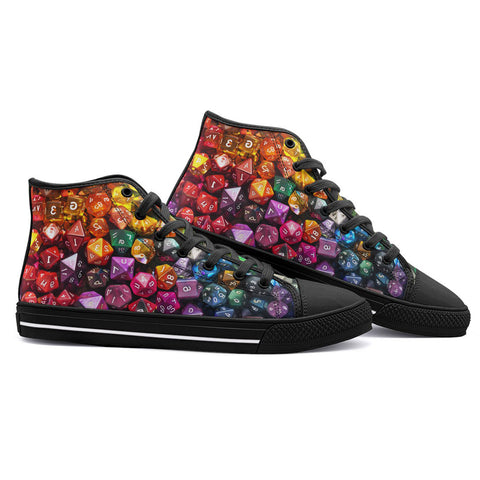 High-Top Canvas Shoes Vibrant Colorful Dice