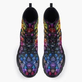 Casual Leather Chunky Boots Vibrant Colorful Dice