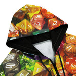 Men's Zip Up Hoodie Vibrant Colorful Dice