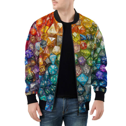 Bomber Jacket Rainbow Colorful Dice