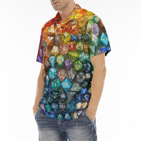 Men's Polo Shirt Rainbow Colorful Dice